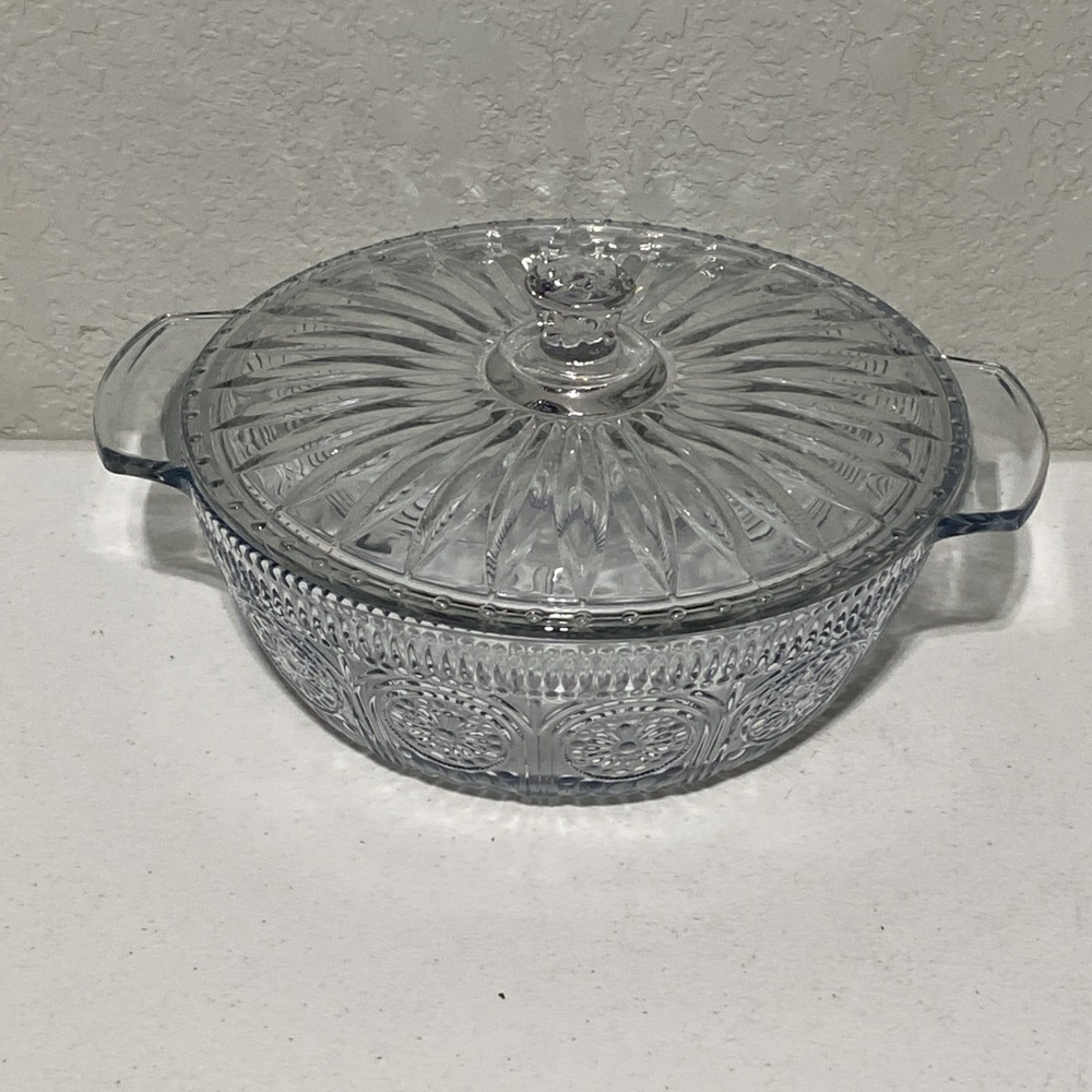 Pioneer Woman Adeline 2.5 Liter/Qt Round Clear Glass Casserole Dish Pan with Lid